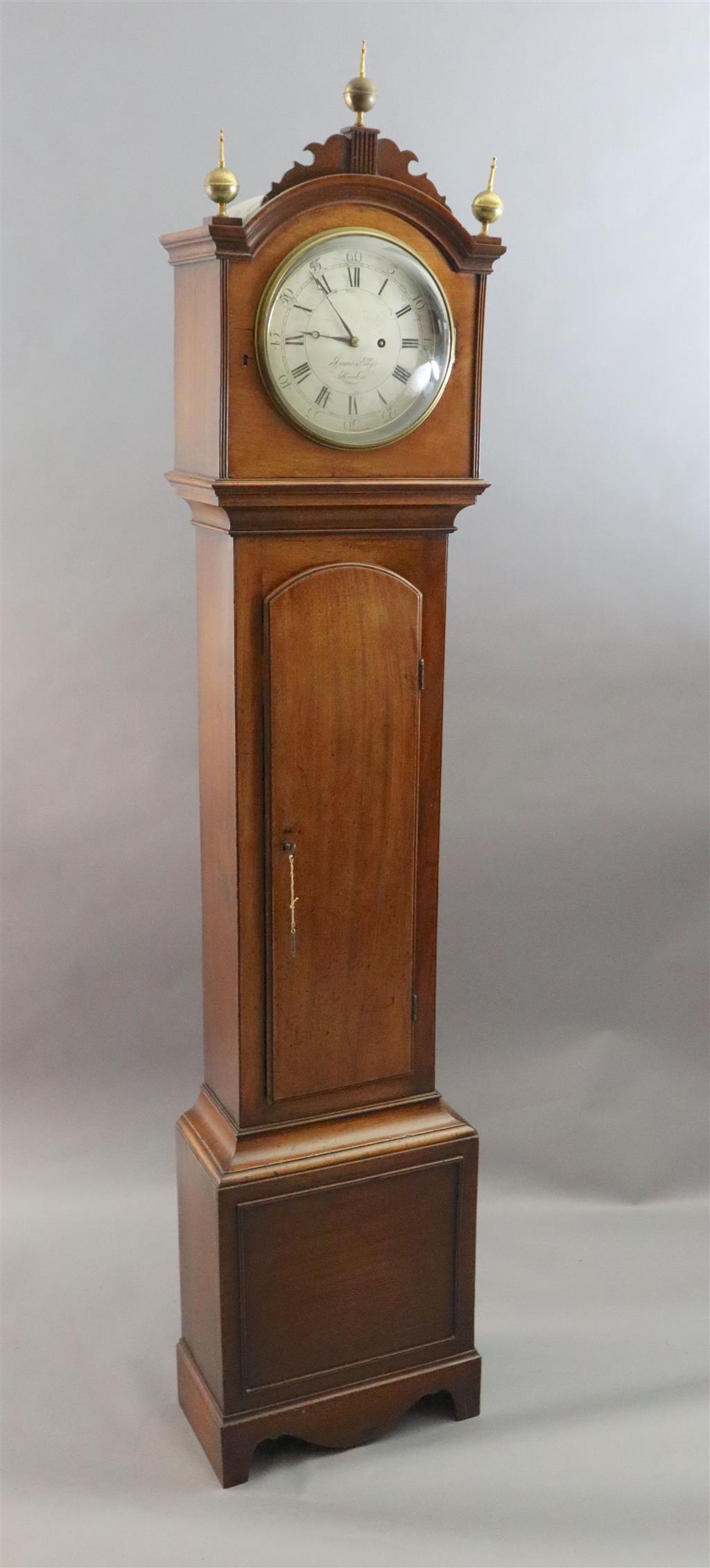 James Ely of London. A Regency mahogany longcase regulator, H.6ft 7in.